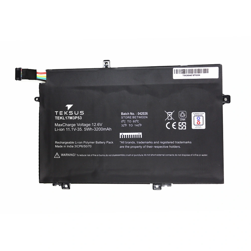 Teksus Laptop Battery Compatible For Lenovo ThinkPad L480 | L17M3P53 3C view 2